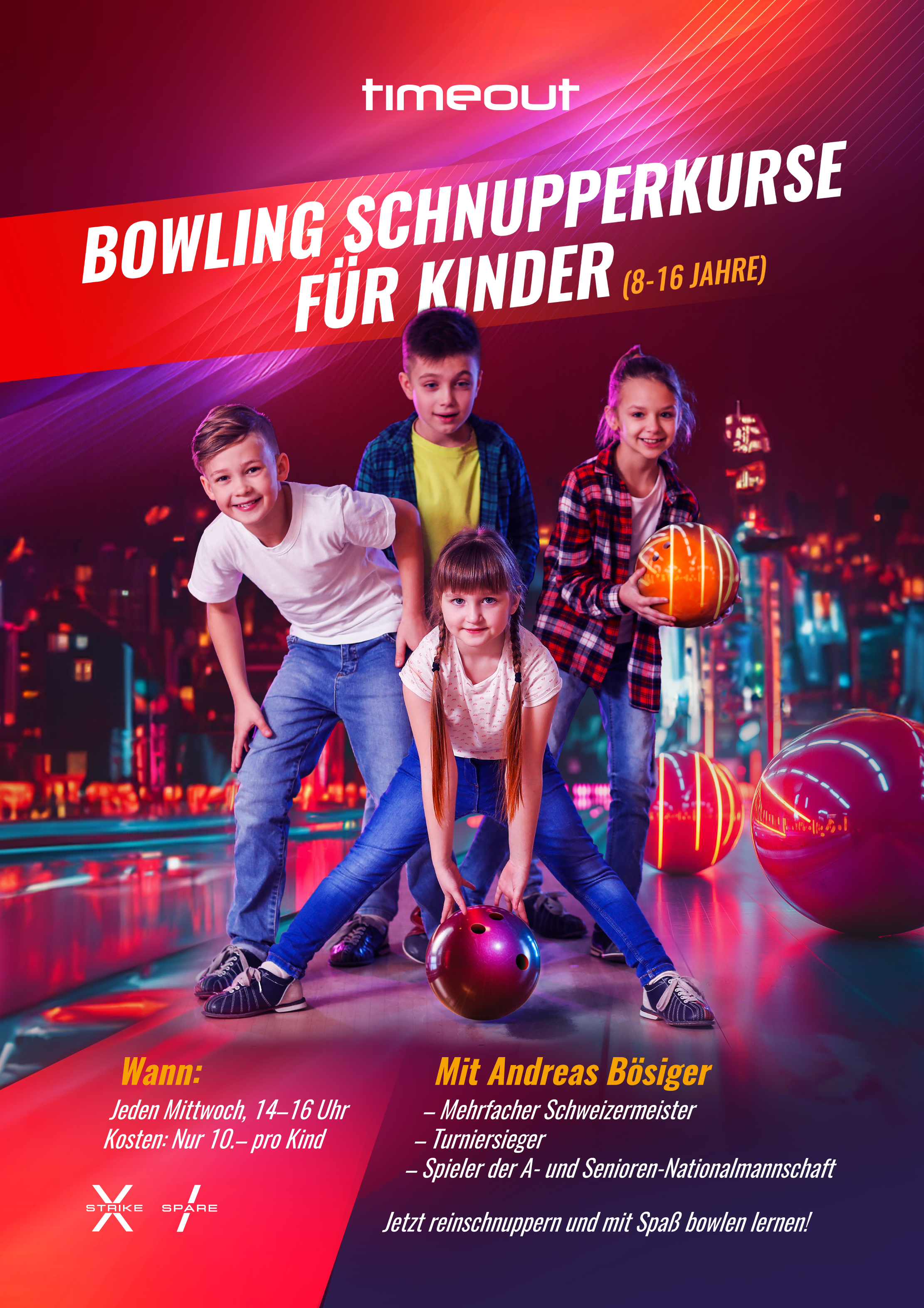 Bowling Schnupperkurse für Kinder – Time Out Bowling im BeoCenter Spiez